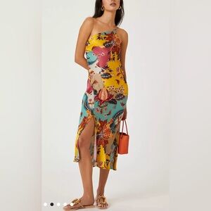 Anthropologie bl*nk maxi satin slip dress